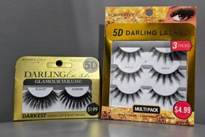 Lot of 2 Poppy & Ivy Beauty 5D Darling Lash Glamour Volume  3 Pair Multipack