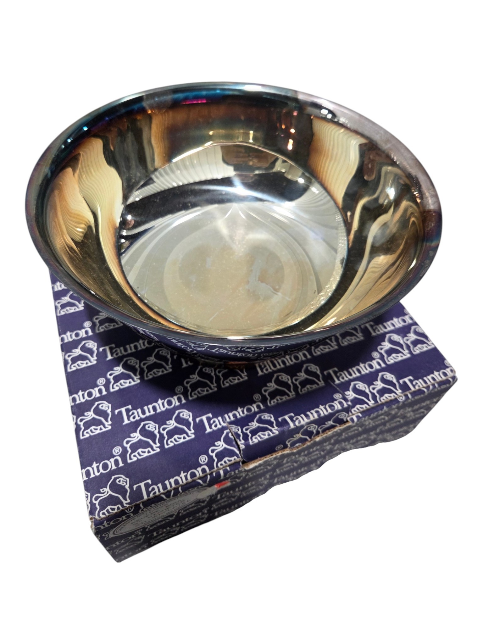 Taunton Silverplated Revere Bowl  8 Diameter, With Box