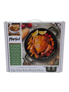 Parini 3 Qt Enameled Cast Iron Dutch Oven Green Cookware
