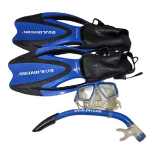 U.S. Divers Adult Snorkeling Set w ProFlex II Fins, Mask, Snorkel & Travel Bag Size L