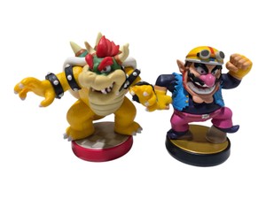 Nintendo Amiibo Bowser & Wario Figure Lot NVL-001