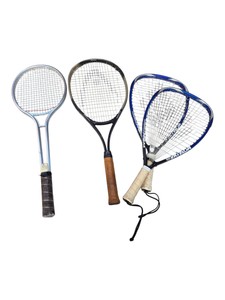 Mixed Racquet Lot, 2 Tennis Racquets & 2 Voit Powering Freak Racquetball Racquets
