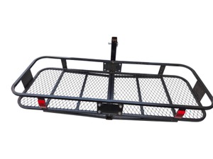 Hitch Mount Cargo Carrier Basket 58 in x 1 ft 7 in Mesh Platform With Reflectors