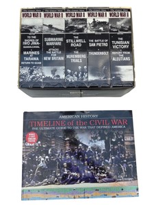 World War II VHS Collection & Timeline of the Civil War Book
