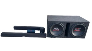 Audio Speaker Lot  Vizio Sound Bars, MTX Dual Subwoofer Box, JBL Flip 5 & JBL Speaker