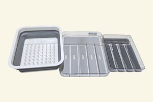Madesmart Kitchen Organizer Set w Dish Drying Rack & Drawer Trays