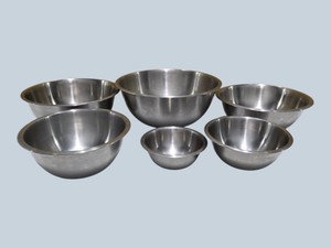 Set of 6 Stainless Steel Mixing Bowls - Assorted Sizes