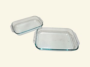 2 Glass Baking Dishes - 3 Qt & 2.2 Qt Clear Ovenware