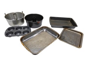 Mixed Bakeware Lot - Angel Food Cake Pans, Muffin Pan & Baking Sheet