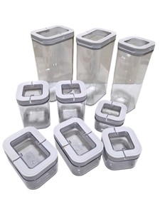 9-Piece Clear Airtight Pantry Storage Container Set With Lids