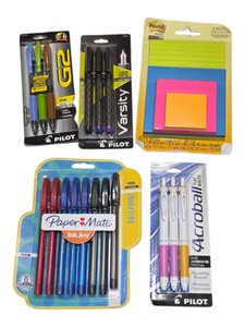 Office Supplies Lot  Paper Mate InkJoy, Pilot G2, Varsity, Acroball & Post-it Notes