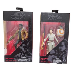 Star Wars The Black Series Finn (Jakku) & Rey (Jakku) with BB-8 Figures  New in Box