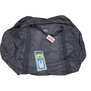 Transworld Large Black Duffel Bag with Shoulder Strap & Luggage Tags
