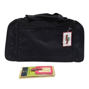 Transworld Black Duffel Travel Bag With Protg Pink Luggage Tags