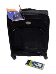 Transworld Small Rolling Suitcase With Protg Blue Luggage Tags