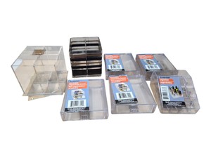 Clear Plastic Drawer & Organizers Lot, Stackable Essentials Storage Trays