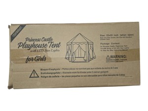 Princess Castle Playhouse Tent With LED Star Lights  53x55 In, Pink