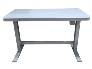 Twin Star Home 47 Ashford Adjustable Height Desk, Light Silver Glass Top Electric Sit Stand Desk With Drawer & USB Ports, Height Not Working, 31.5 In