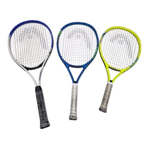 Lot of 3 HEAD Tennis Rackets Blue Yellow White Pre-owned