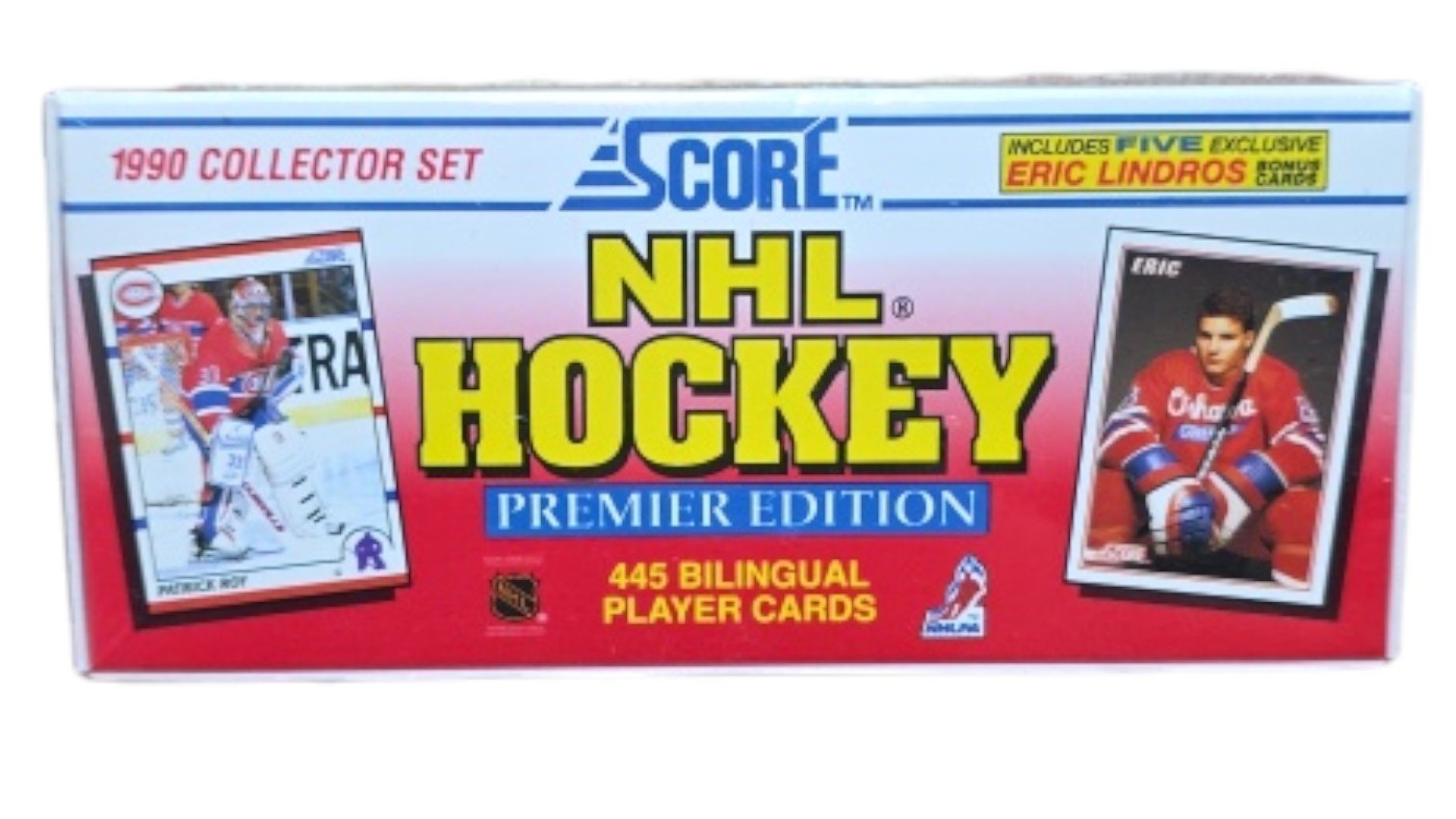 1990 Score NHL Hockey Premier Edition Collector Set  445 Bilingual Cards  5 Eric Lindros Bonus  Sealed