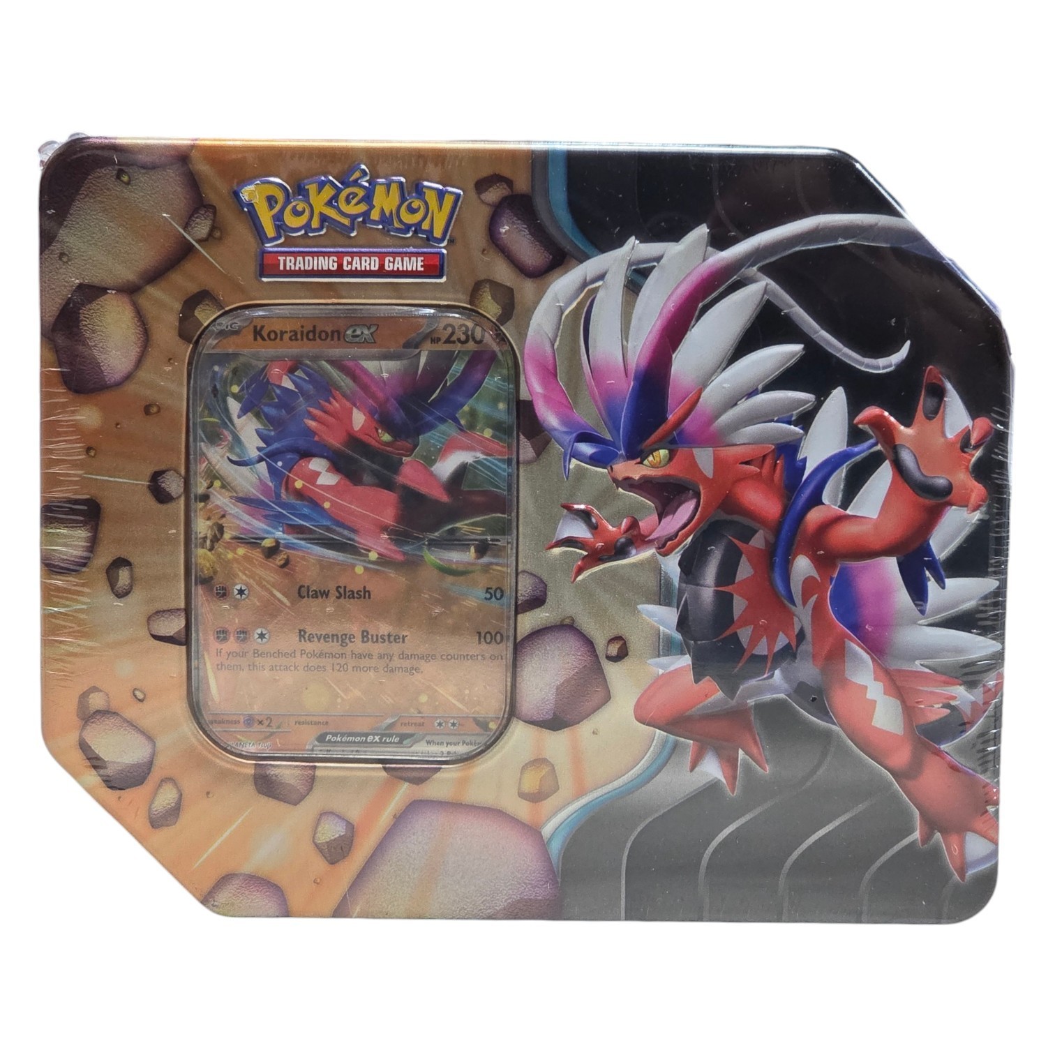 Pokmon TCG Slashing Legends Koraidon ex Tin  5 Booster Packs  Sealed