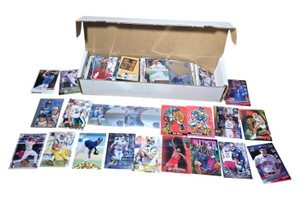 Large Box of Assorted 1990s Sports Trading Cards  Baseball, Football & Basketball