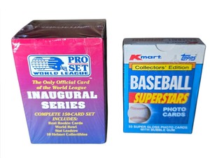 Lot of 2 Sports Card Sets  1991 Pro Set World League 150-Card Sealed Set & Kmart Topps Baseball Superstars