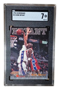 1996 Scoreboard Kobe Bryant #15 Basketball Rookie Card SGC 7 NM