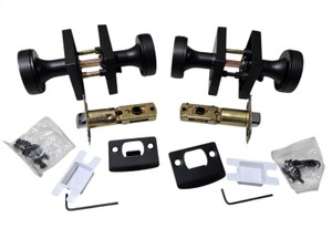 2 Goldenwarm MS7042BK12 Matte Black Interior Door Knob Sets with Hardware