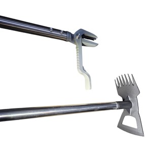 Lot of 2 Long-Handle Garden Tools  BARAYSTUS Weed Puller & 7-Tine HoeRake