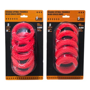 Orange Spiral Triangle Trimmer Line  0.095 in x 14 ft  10 Rolls Total