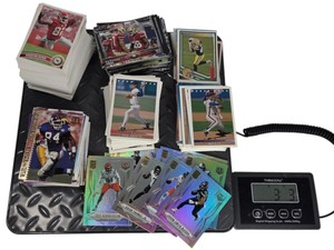 Approx. 3 lb 3 oz Mixed Football & Baseball Trading Card Bulk Lot Topps Upper Deck Elite