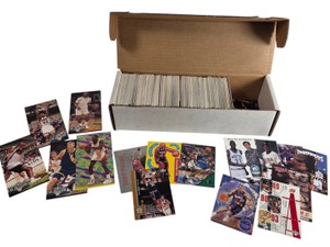 Large 1990s NBA Basketball Trading Card Bulk Lot Storage Box Fleer Upper Deck