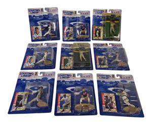 Lot of 9 1997 Starting Lineup MLB Figures Barry Bonds Ken Griffey Jr A-Rod Chipper Jones