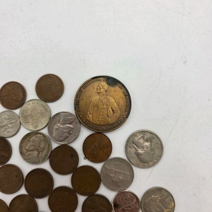 Mixed U.S. Coin & Token Lot  Wheat Pennies, Nickels, Dimes, Tokens & Older Circulated Coins
