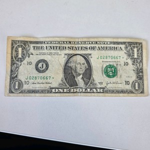 2003 $1 Federal Reserve Star Note  J02870667  Circulated Replacement Note