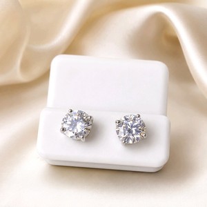 Retail Value: $499 Sterling Silver Moissanite Stud Earrings, 4.00 CTW VVS, Round Cut