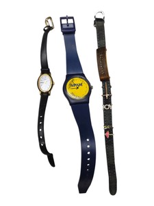 2 Watches and a Bracelet Lot - Timex Leather Band, SPAM Promo Watch & Catitude Charm Bracelet