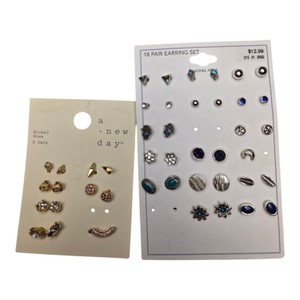 A New Day & 18 Pair Earring Set Lot - Assorted Nickel-Free Stud Earrings