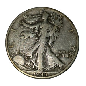 1943-S Walking Liberty Half Dollar  90% Silver  Circulated U.S. Silver Coin About 0.3617 troy oz actual silver weight.