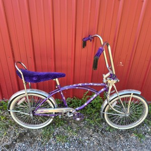 Purple Porta Cruiser Bicycle with Banana Seat