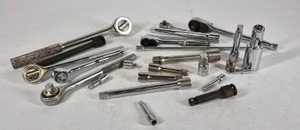 Lot of Assorted Ratchets, Socket Extensions, and Adapters
