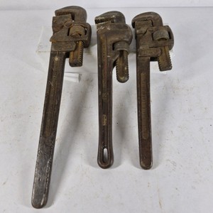 Lot of 3 Vintage Ridgid and Stillson Pipe Wrenches