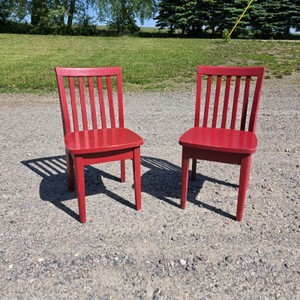 2 small red chairs 132