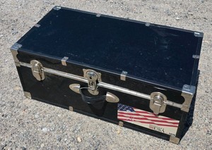 Black Storage Trunk with Metal Latches