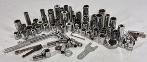 Large Lot of Assorted Sockets Ratchets Extensions and Socket Wrench Tools