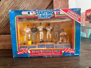 Kenner Starting Lineup 1990 Award Winners Limited Edition 6-figure set featuring MLB players including Barry Bonds and Rickey Henderson