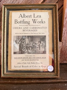 Framed Antique Albert Lea Bottling Works Advertising Print  Circa 1912 Minnesota SodaCider Advertisement