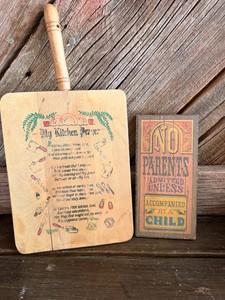 Country Kitchen Decor Lot  My Kitchen Prayer & No Parents Admitted Signs.
