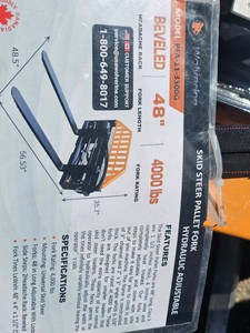 Unused 2026 WOLVERINE Pallet Fork Hydraulic Adjustable PFA-11-3300G